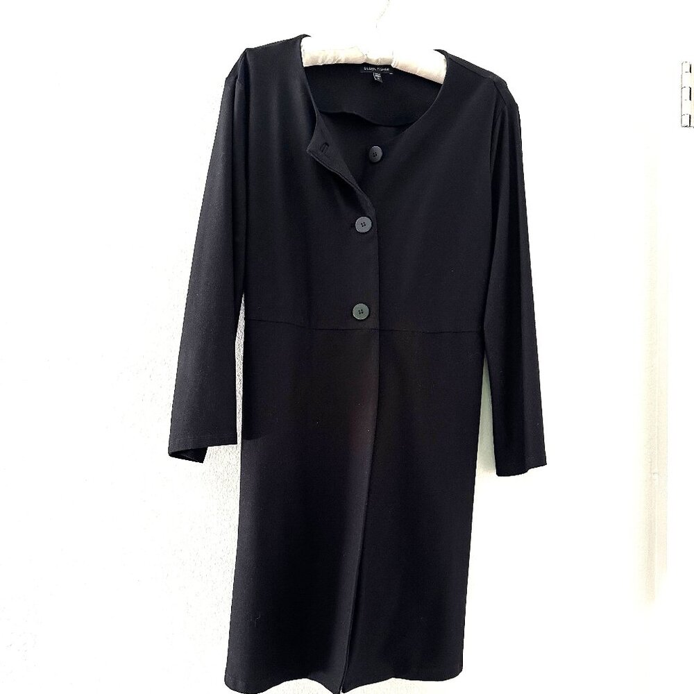 Eileen Fisher Women's Black Mid Length Jacket Size M